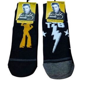 Elvis Presley Set Of Two Low Cut Socks Men's Size US 7-12